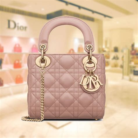 Mini Lady Dior Bag Powder Pink Canna